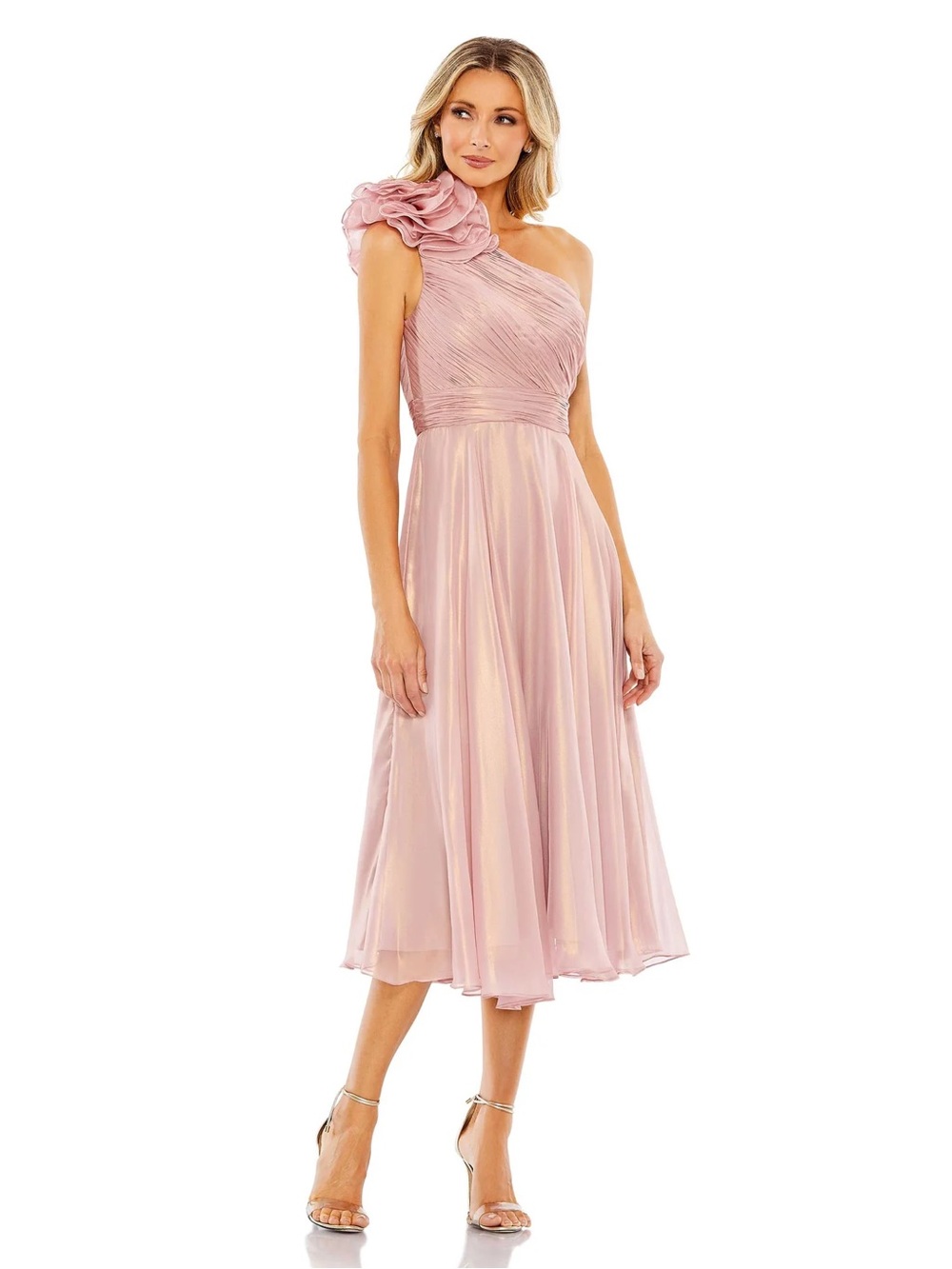Mac Duggal One Shoulder Ruched Bodice Dress